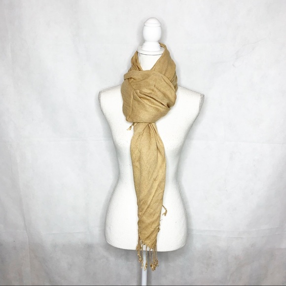 APT 9 Camel Scarf/Wrap with Fringes - Picture 9 of 10